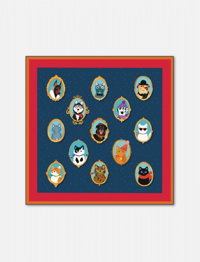 Cats & Dogs İpek Fular