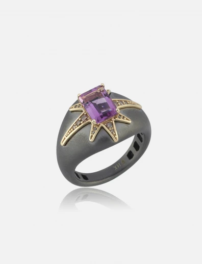 Diamond & Amethyst Ring