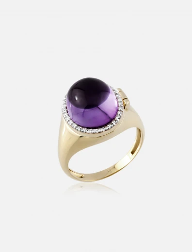 Amethyst Locket Ring