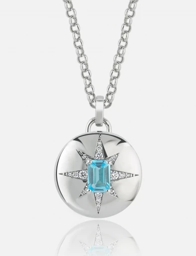 Diamond & Blue Topaz Necklace