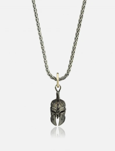 Helmet Charm With Golden Hanger