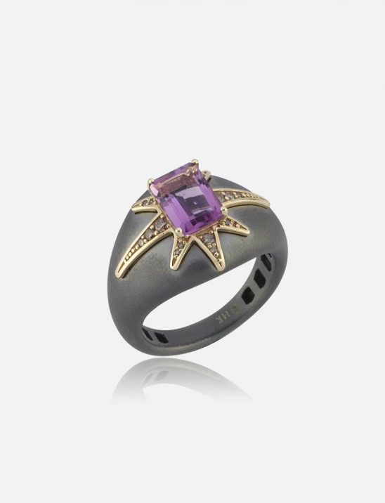 Diamond & Amethyst Ring