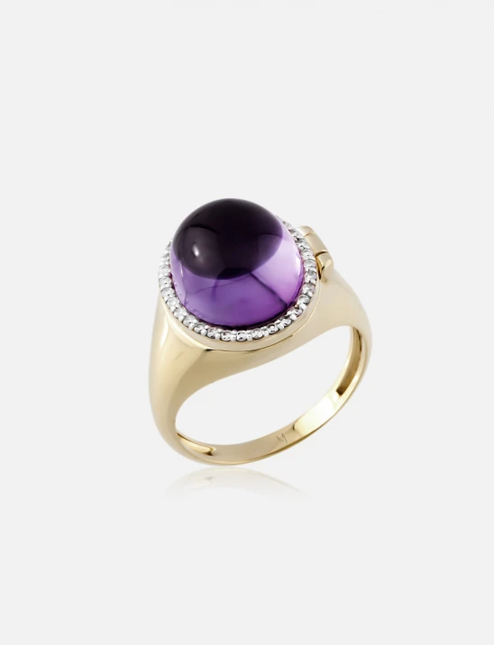 Amethyst Locket Ring