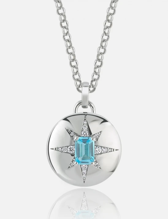 Diamond & Blue Topaz Necklace