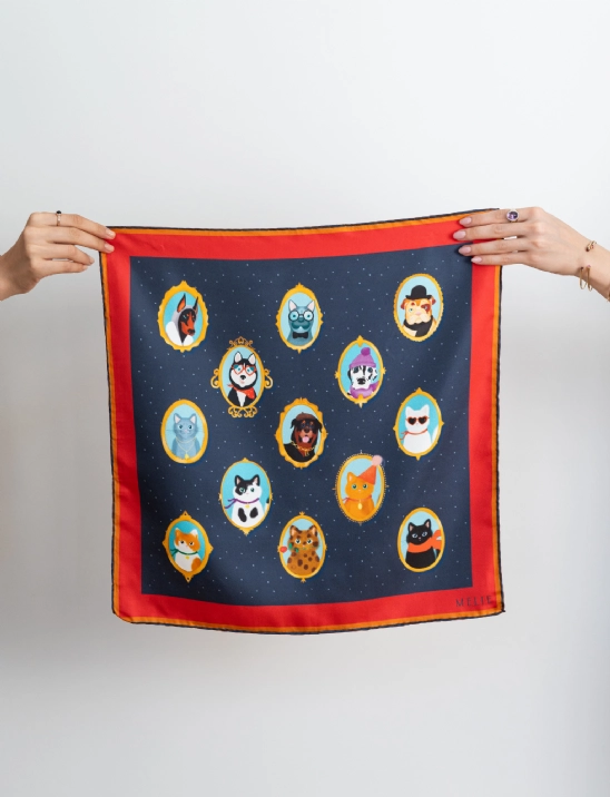 Cats & Dogs İpek Fular