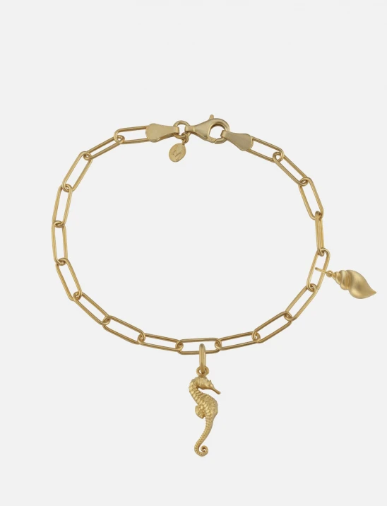 Slim Link Paperclip Charm Bracelet