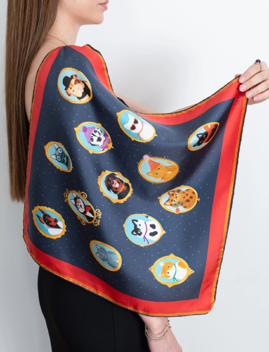 Cats & Dogs İpek Fular