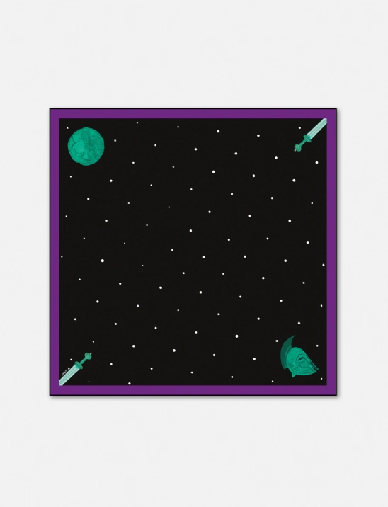 Sword & Helmet İpek Mendil