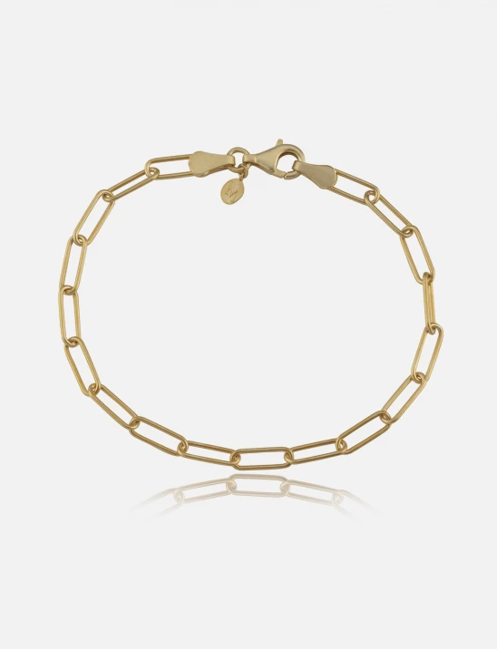Slim Link Paperclip Charm Bracelet