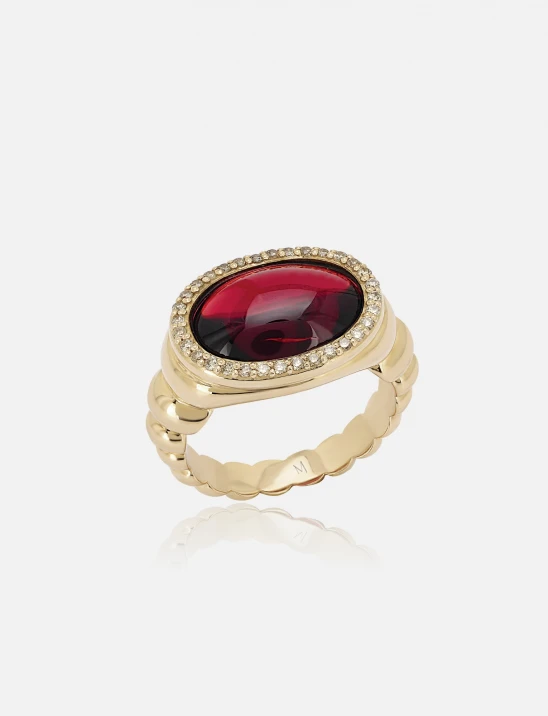Hive Rhodonite Ring