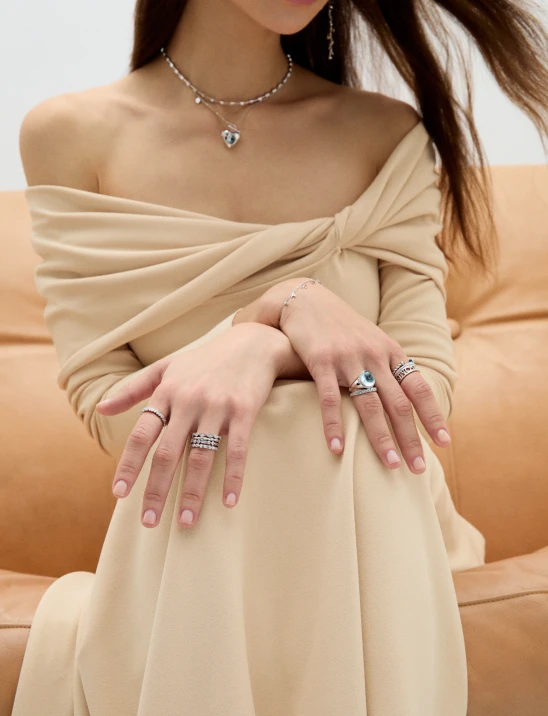 Blue Topaz Locket Ring